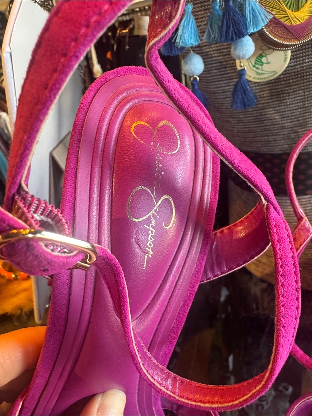 Jessica Simpson Platform Block Heel Sandals - Hot Pink - Picture 4 of 7